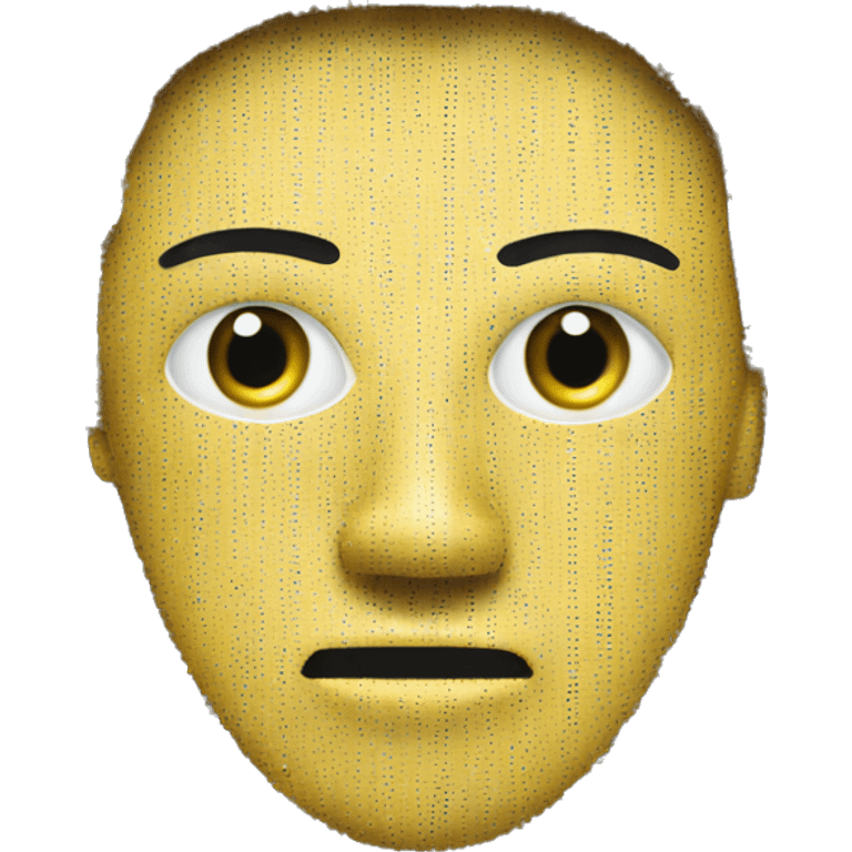 face covered by computer chip emoji