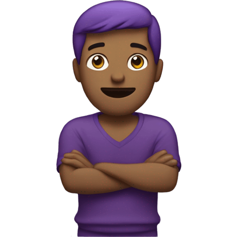 Man Gesturing No
A white man with arms crossed forming an ‘X’ to indicate ‘Team X". With purple jumper emoji