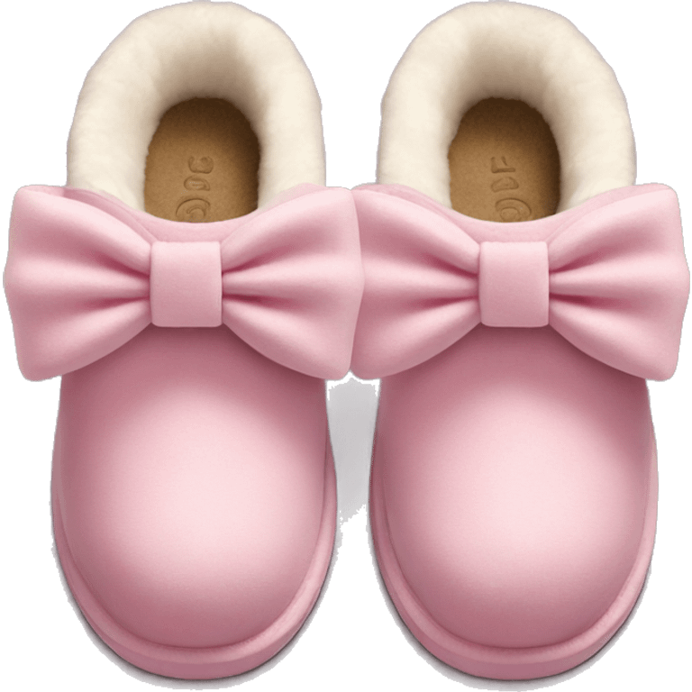 pink ￼ bow Ugg slippers emoji