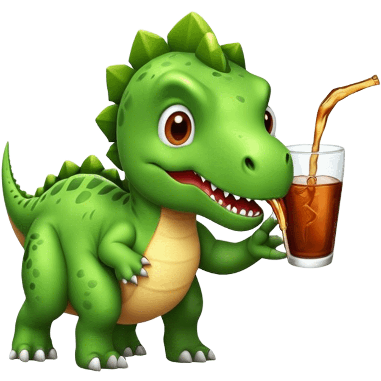 Dinosaur drinking kola  emoji