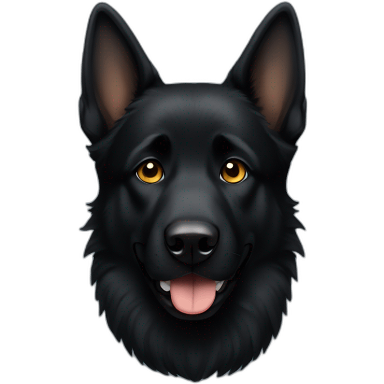 Black German shepherd with tears  emoji