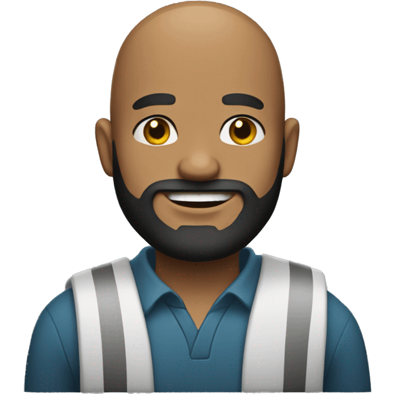 homem bald com barba preta  emoji