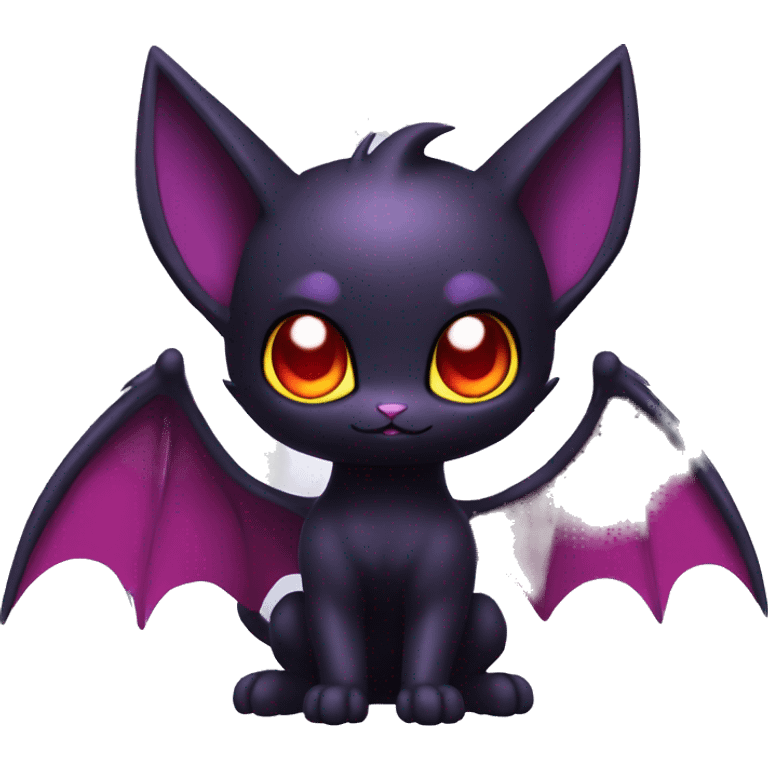 Cool Cute Edgy Dark Black Red Purple Batty Chibi Noibat-Cat-Pokémon-Fakémon-hybrid emoji