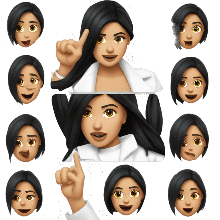 Kylie Jenner pointing on you emoji