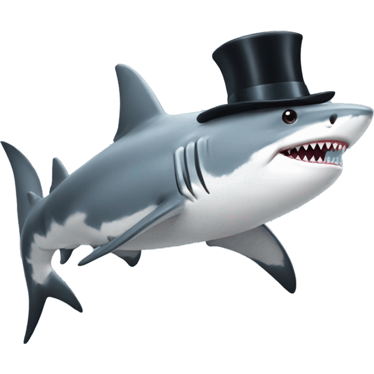 shark with tophat emoji