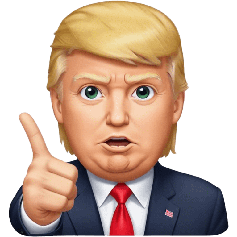 Donald Trump sticker shows victory sign, realistic face emoji