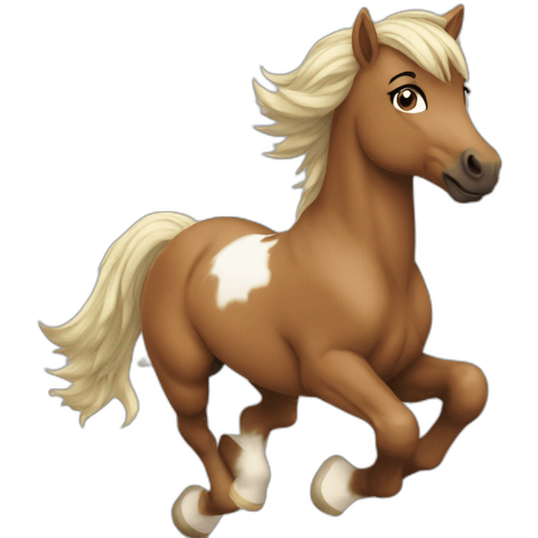 Poney au galop emoji