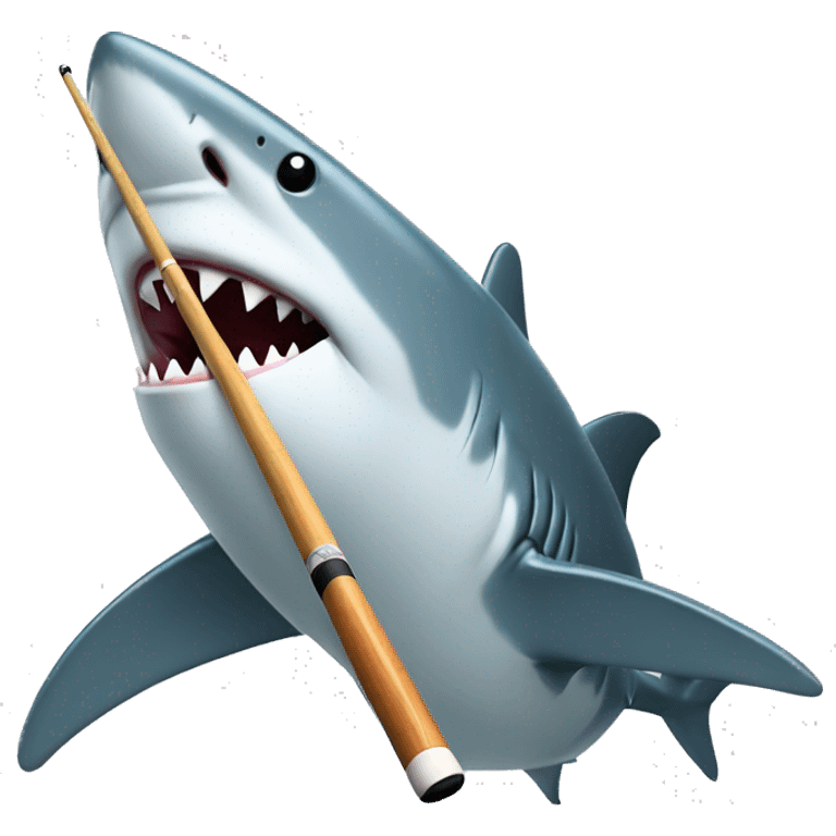 Shark with pool cue emoji