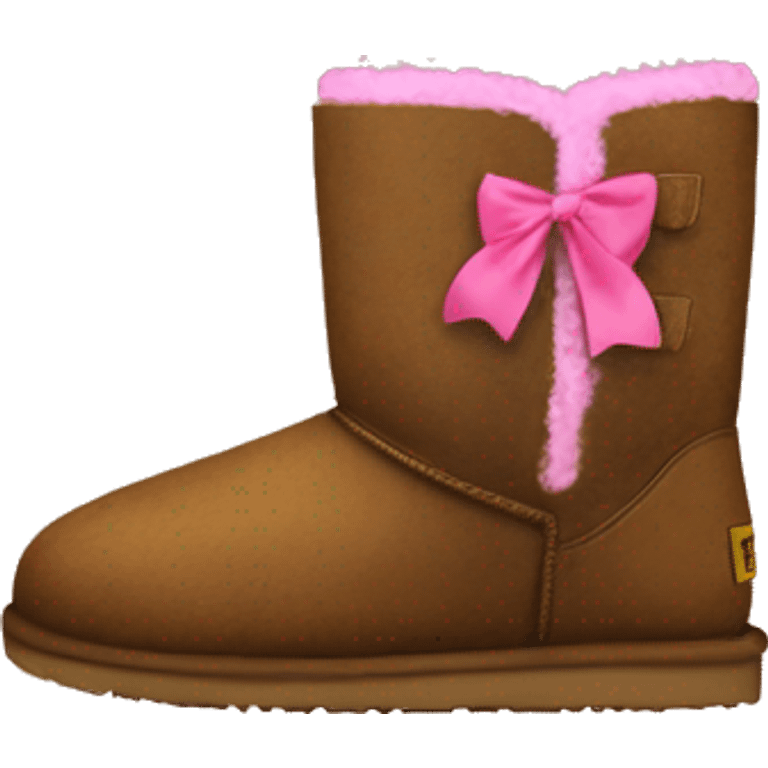 Brown uggs with pink bows emoji