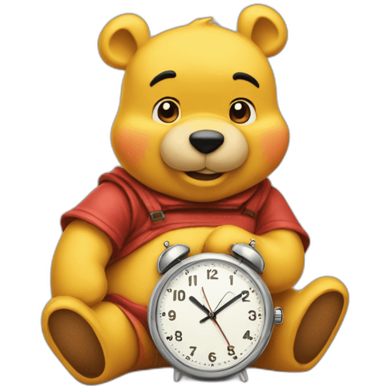 viinie pooh looks at watch emoji