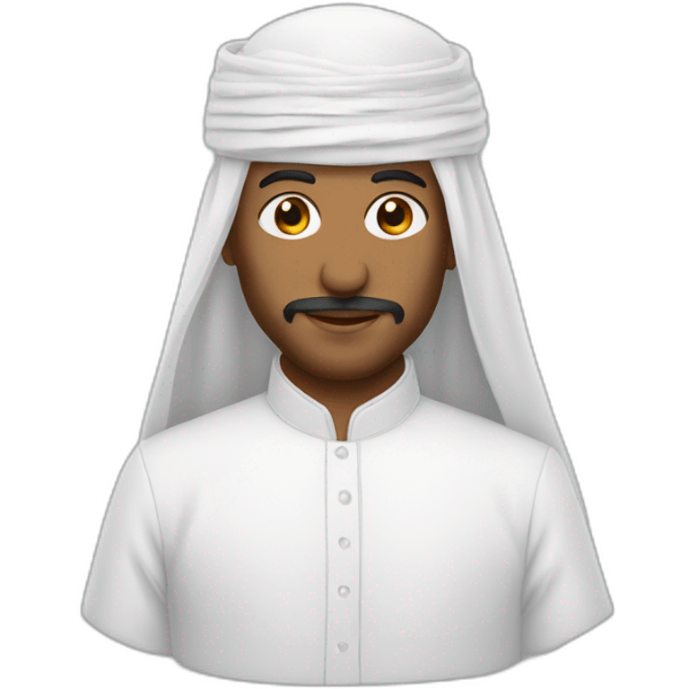 Man wearing white omani musar emoji