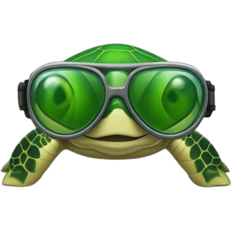 green turtle with googles emoji