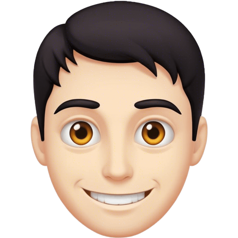 Dark haired guy with creepy stare and smile  emoji