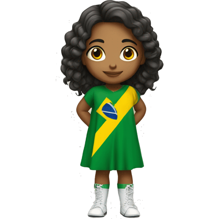 brazillian girl with brazillian flag clothes  emoji