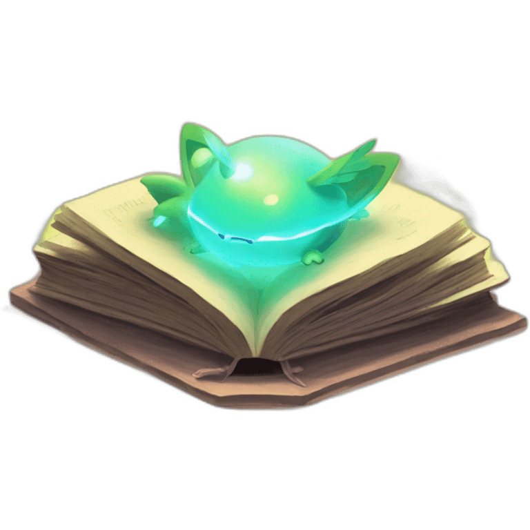 Pokemon enchanted book from the future, glow, shiney, there are pokemon emoji