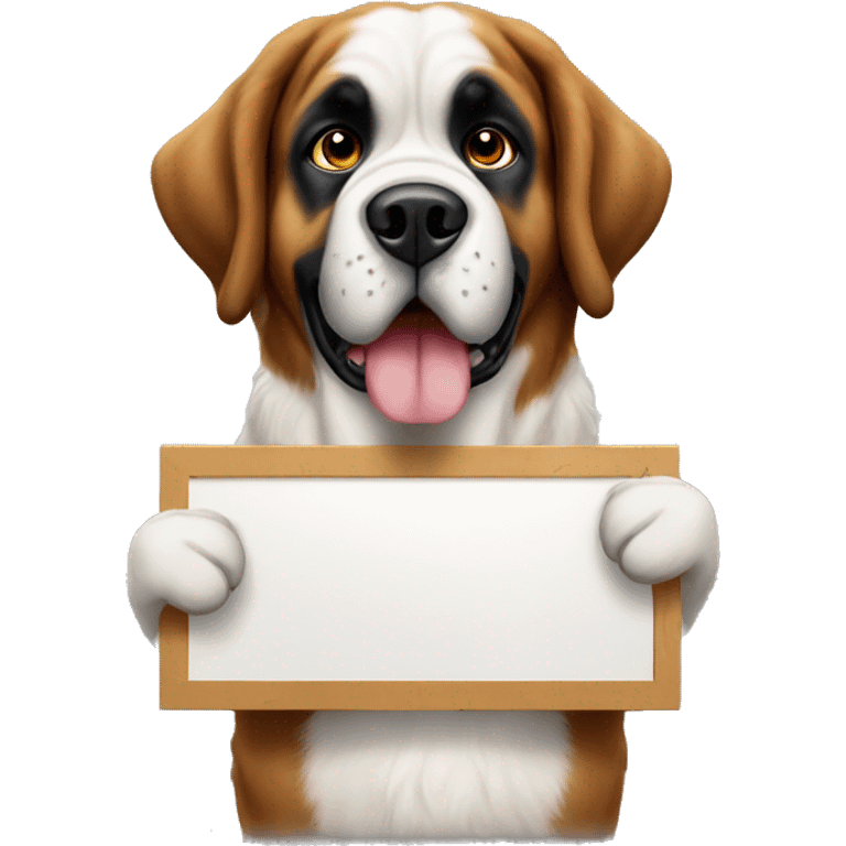 Saint bernard dog holding a sign emoji