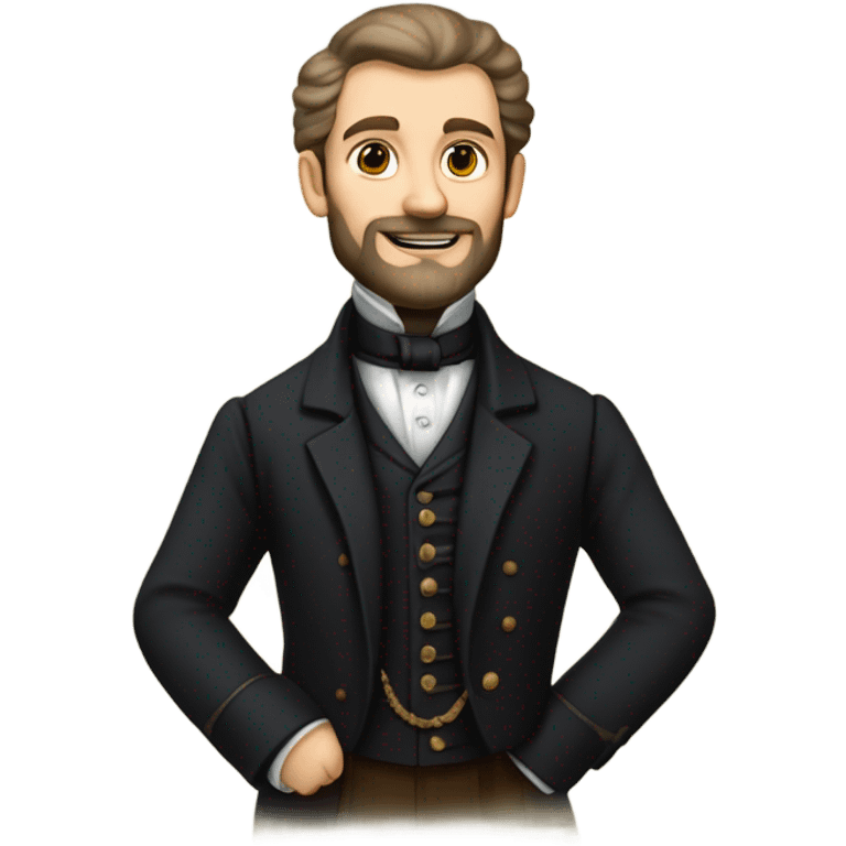 Ivan Kharytonenko, a famous Ukrainian philanthropist from Sumy. The emoji should depict him with a kind and noble expression, a well-groomed beard, and dressed in elegant 19th-century attire—such as a dark frock coat and a high-collared shirt.  emoji