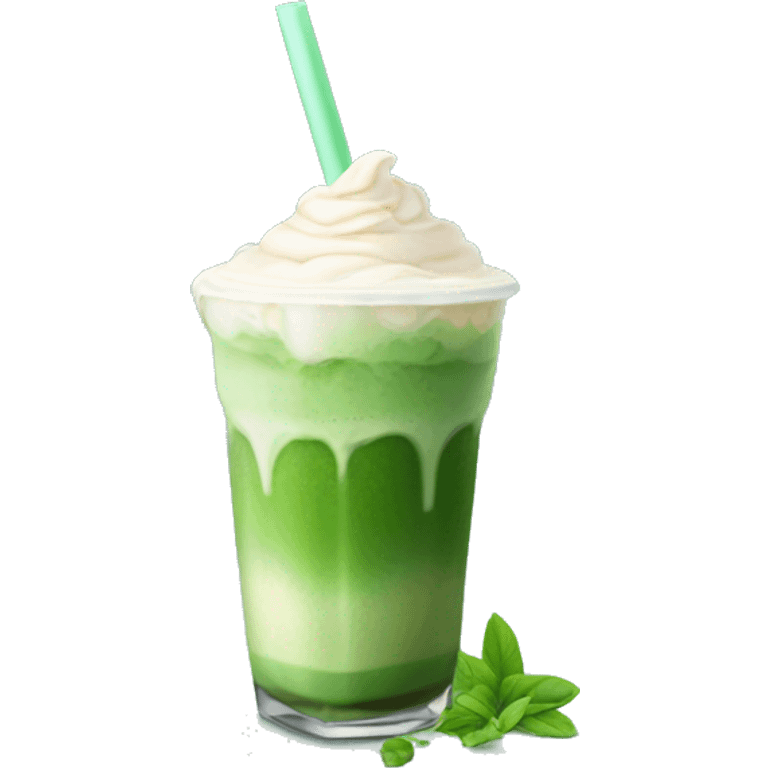 iced matcha latte with cold foam emoji