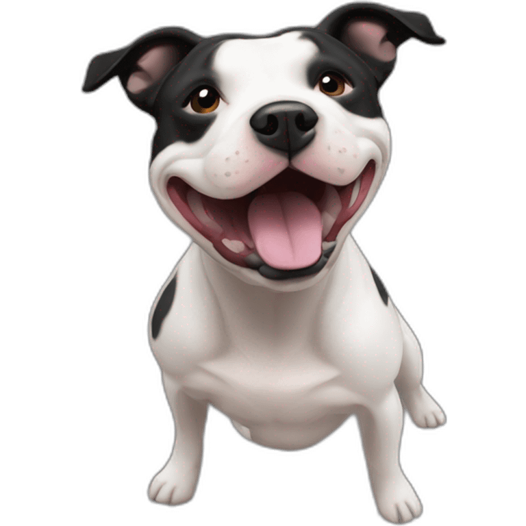 happy staffordshire bull terrier black emoji