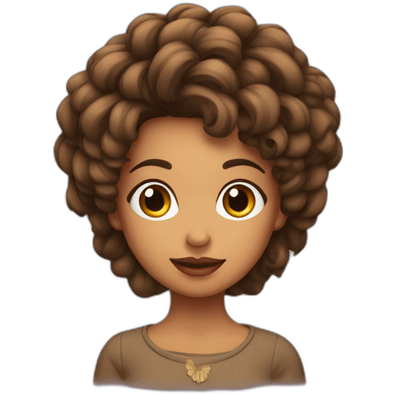 chica de pelo largo castaño con piercing en la nariz emoji