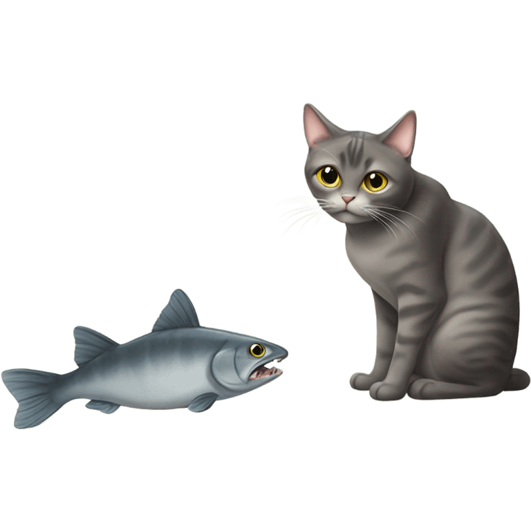 Cat with catfish emoji