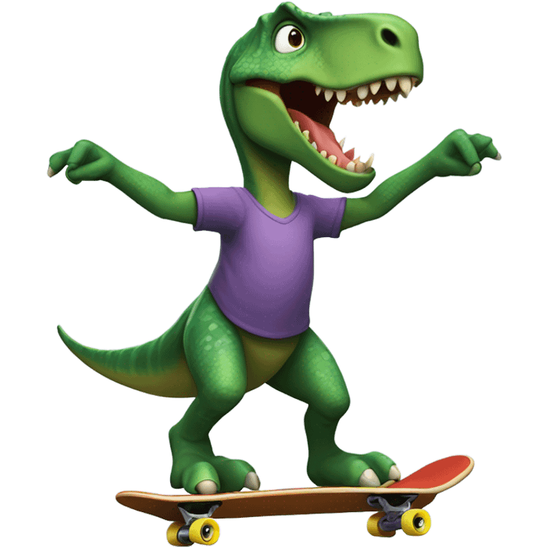 Dino on skate  emoji