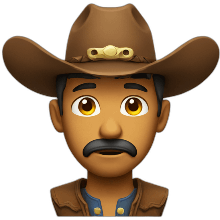 Sad cowboy face emoji