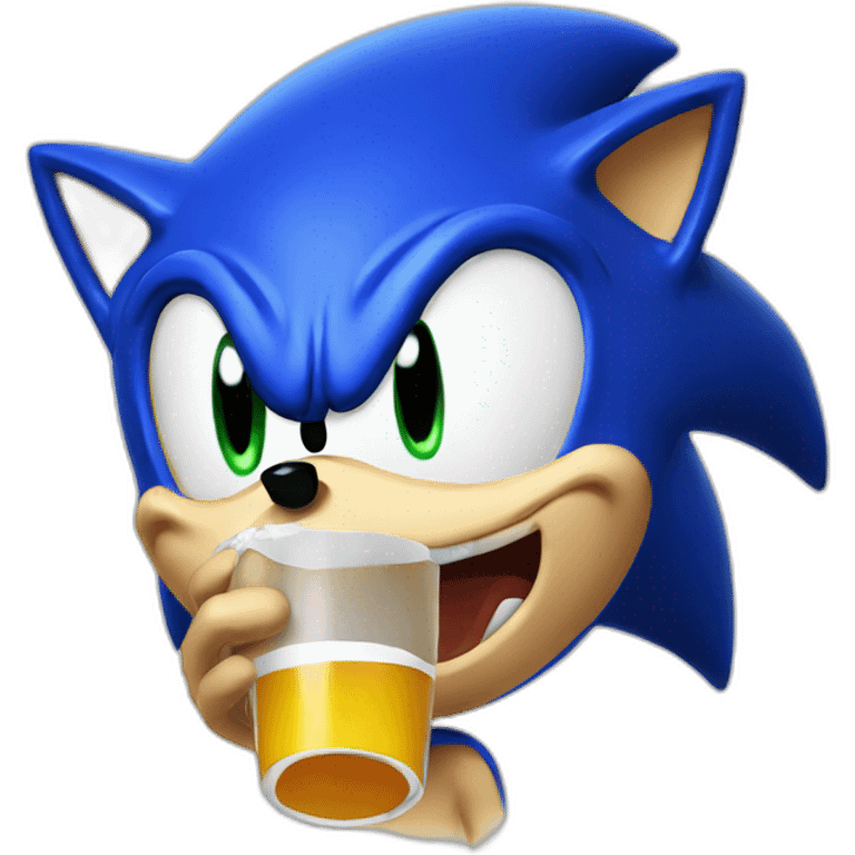 sonic head only drinking emoji