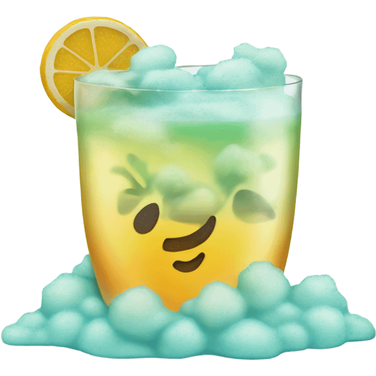 cocktail with sea foam emoji