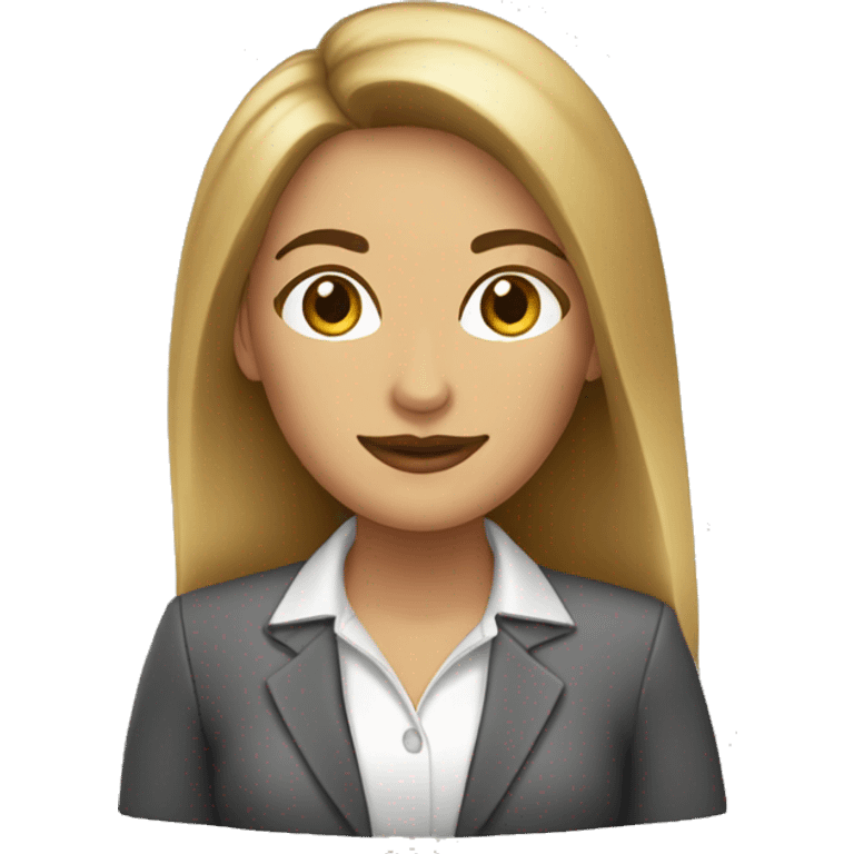 bussines women blanca con pelo castaño emoji