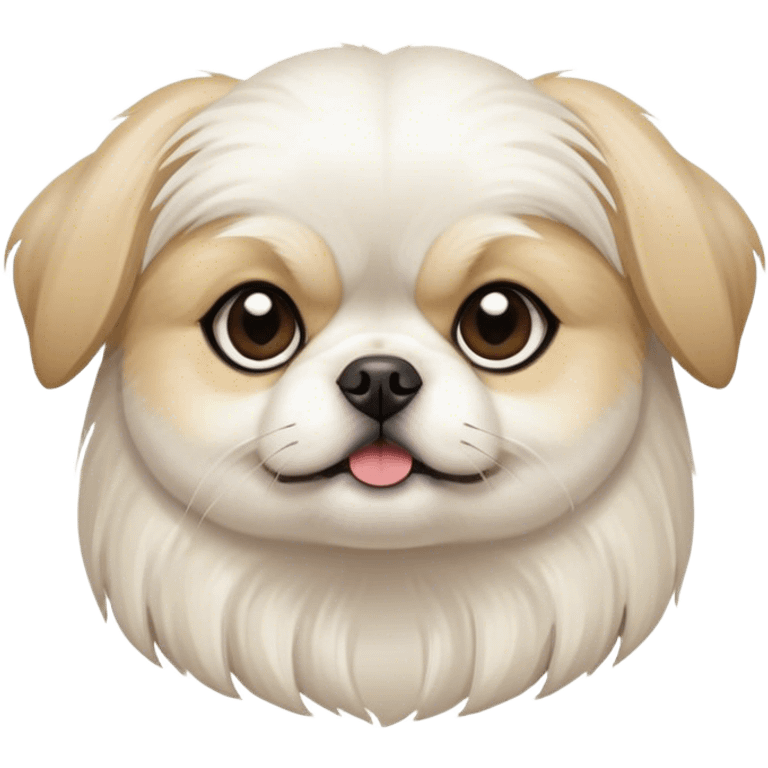 Pekinese white small dog   emoji