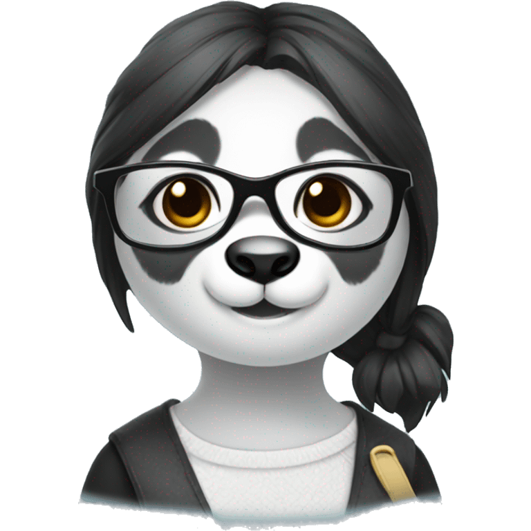 Panda wear glasses and skirt emoji