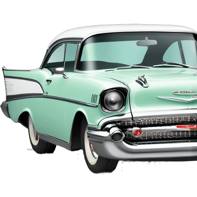 Blue 1957 Chevrolet bel air side view emoji