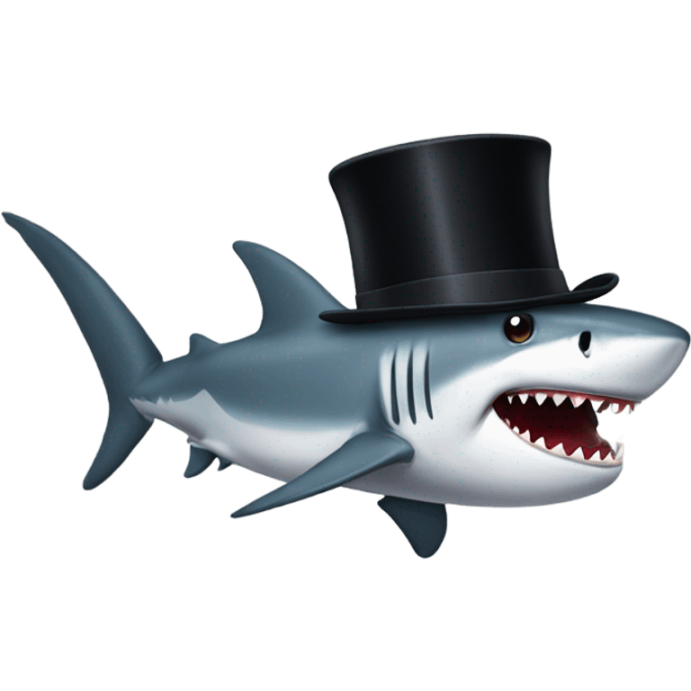 Shark with a top hat emoji