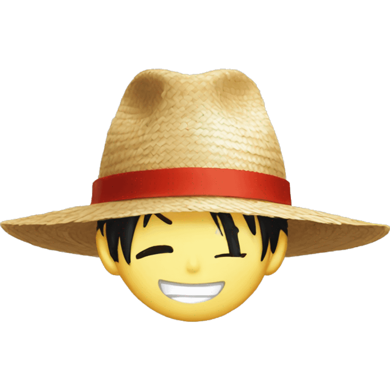 Straw hat with a red band luffy  emoji