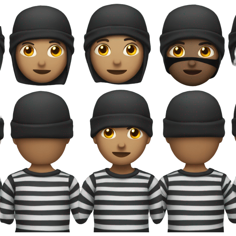 Robber in striped shirt and black beanie emoji