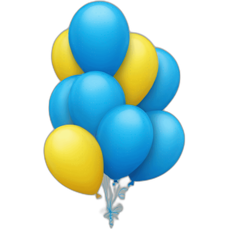 ballons blue and yellow emoji