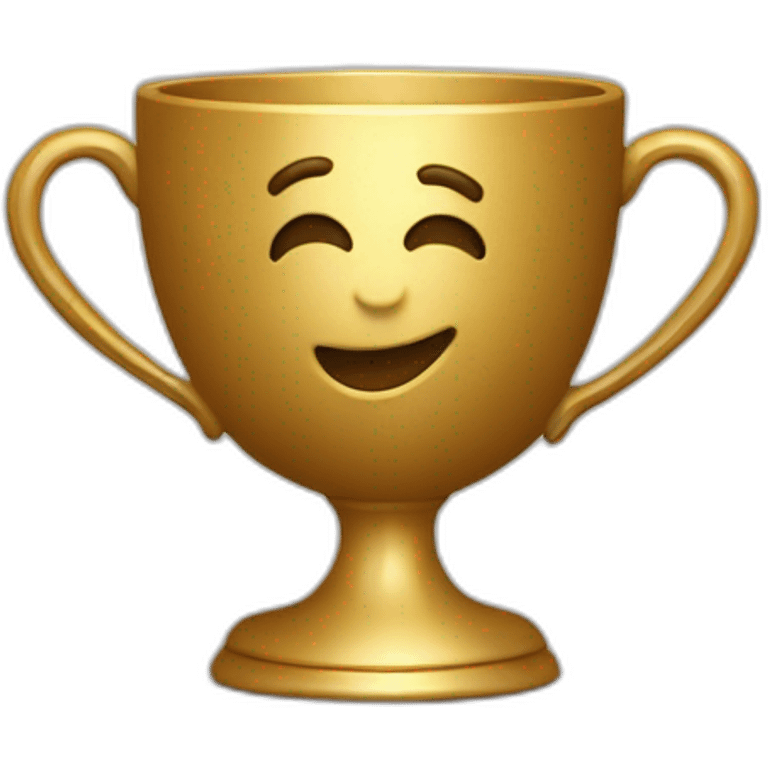 royal empty Christian cup for the winner with a cross on royal background emoji