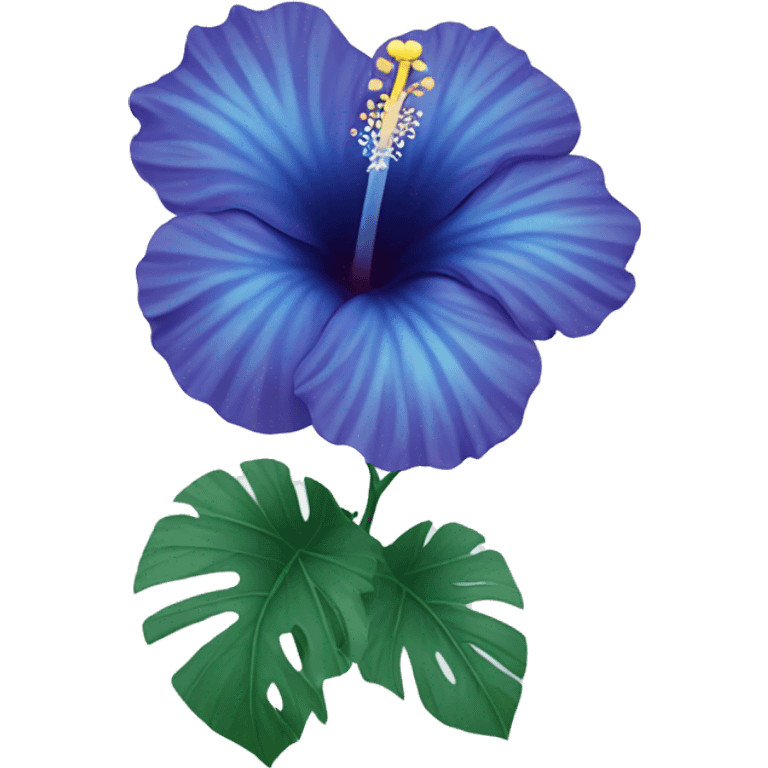 Blue hibiscus flower emoji