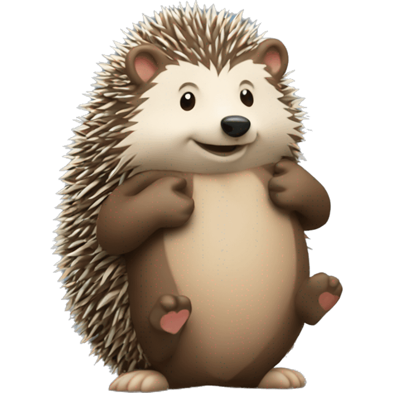 Hedgehog hugging bear emoji