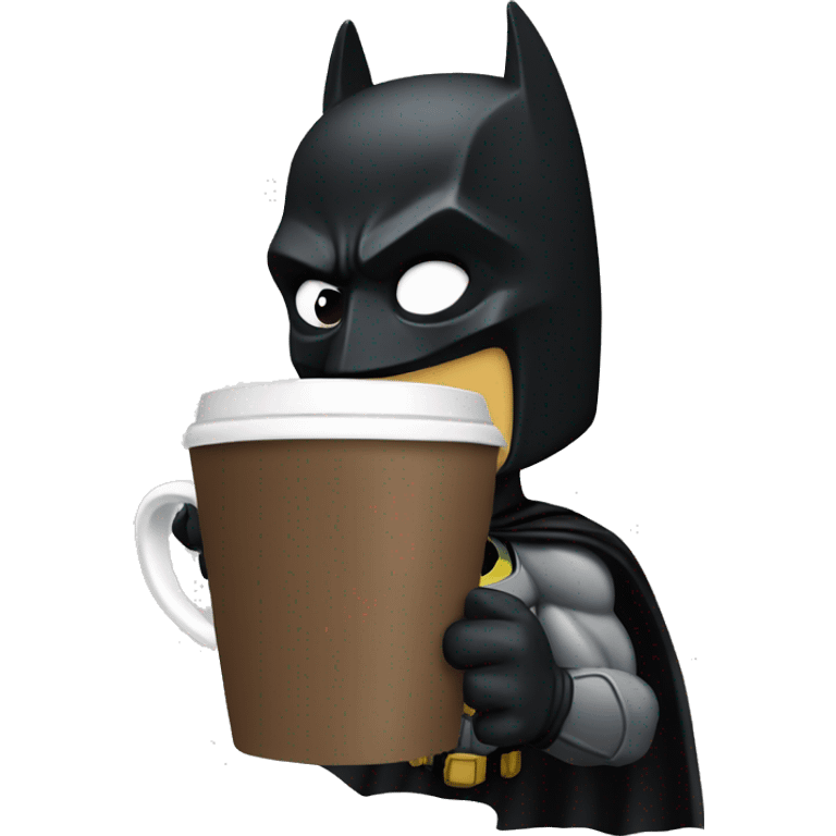 Batman drinking coffee  emoji