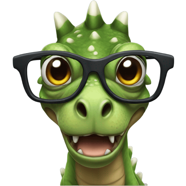 Dinosaur with glasses  emoji