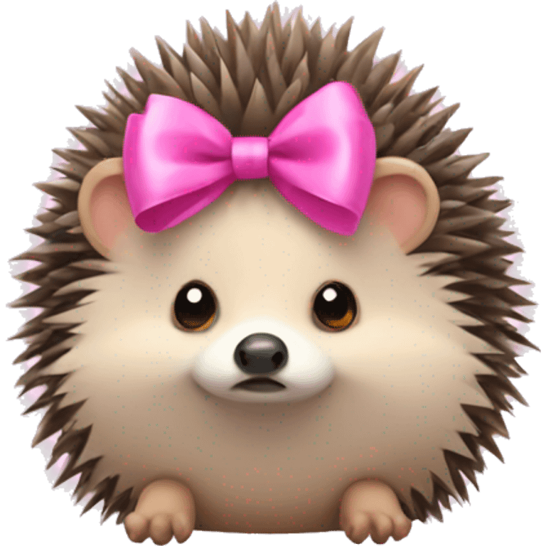 hedgehog with a pink bow emoji