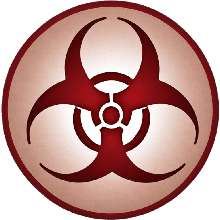 Biohazard logo on dark red circle emoji