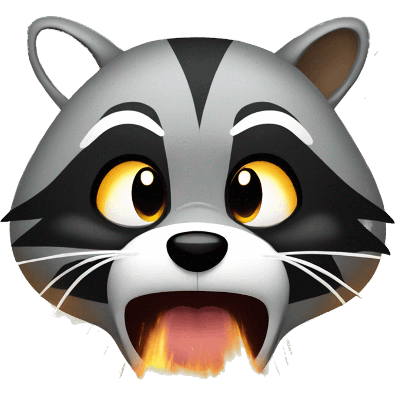 angry annoying raccoon with sparks emoji