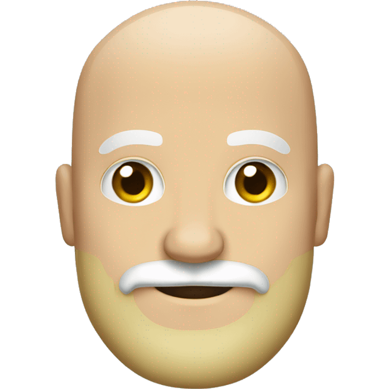 Bald white man with beard and handlebar mustache emoji