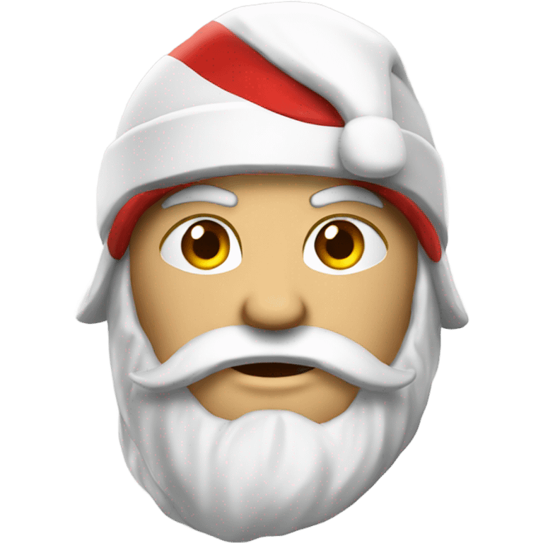 white spartan male wearing santa hat emoji