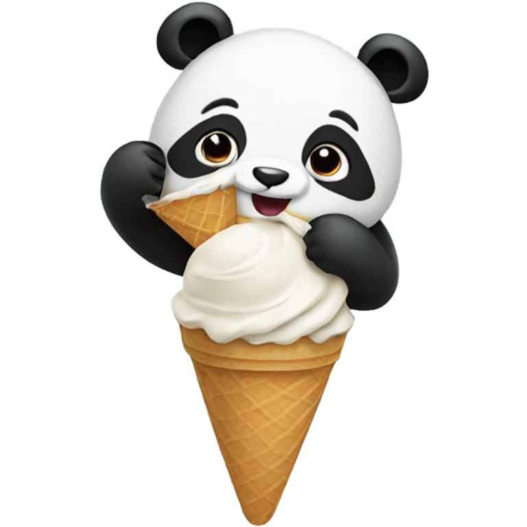 Panda eating ice cream emoji