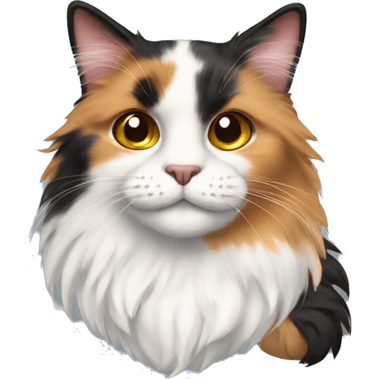 Fluffy Calico Cat emoji