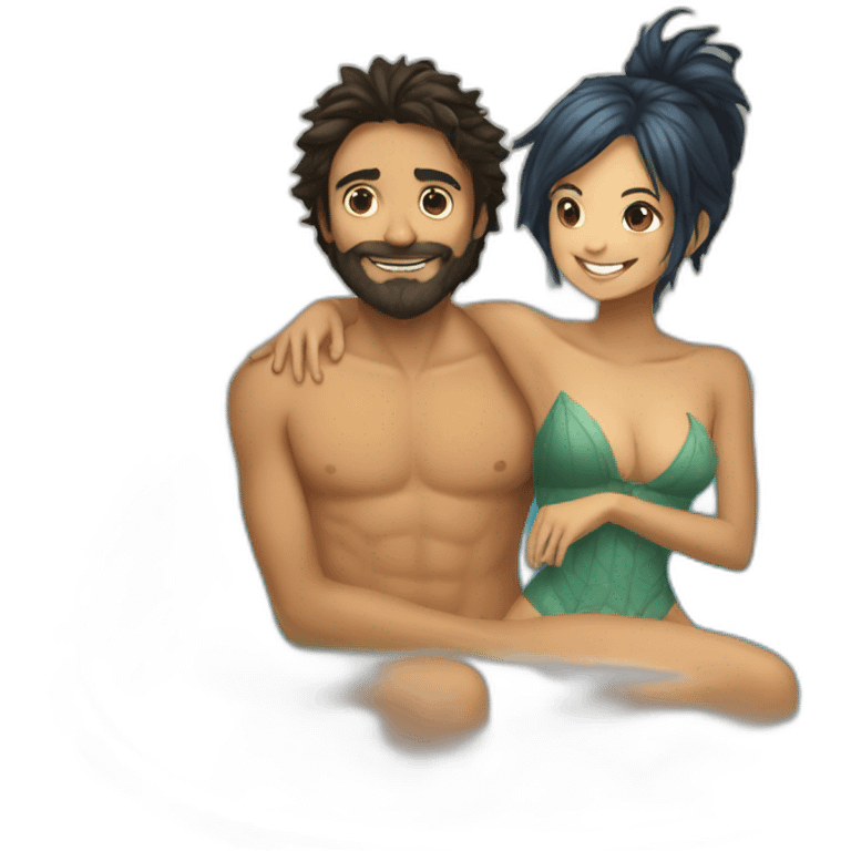 Nami and robin in bath emoji